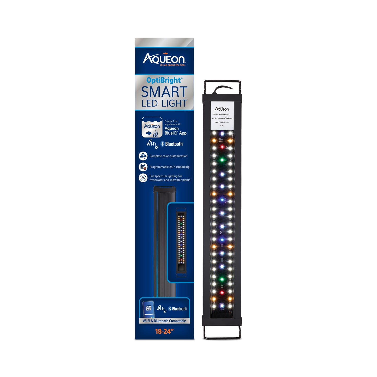 Aqueon OptiBright Smart LED Light Fixture 18 - 24 in 015905002615
