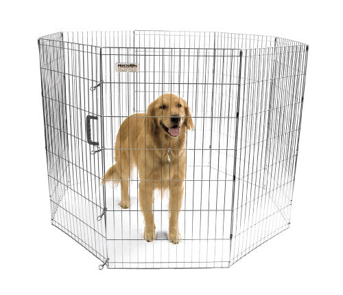 Precision Exercise Pen Silver 42 in - Dog