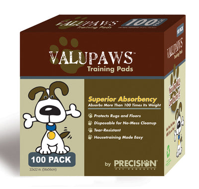 Precision ValuPaws Training Pads White 100 Pack 22 in x 22 in