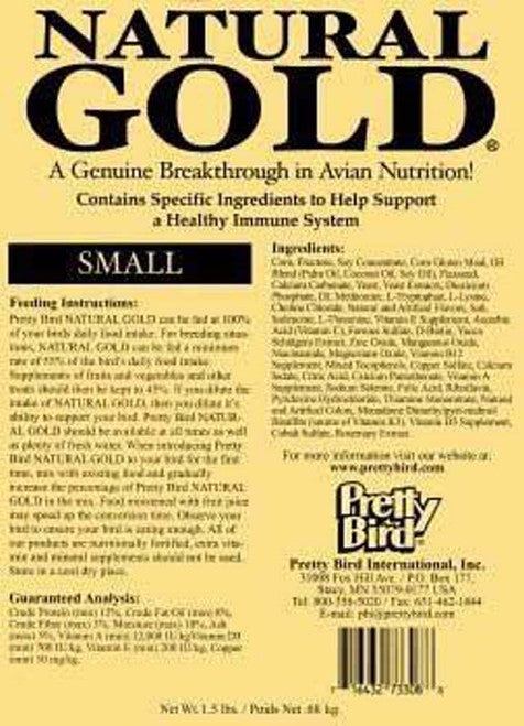 Pretty Bird International Natural Gold Pelleted Food 30lb SM