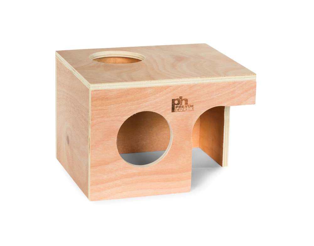 Prevue Wood Guinea Pig Hut for Small Animals Unvarnished Hardwood LG