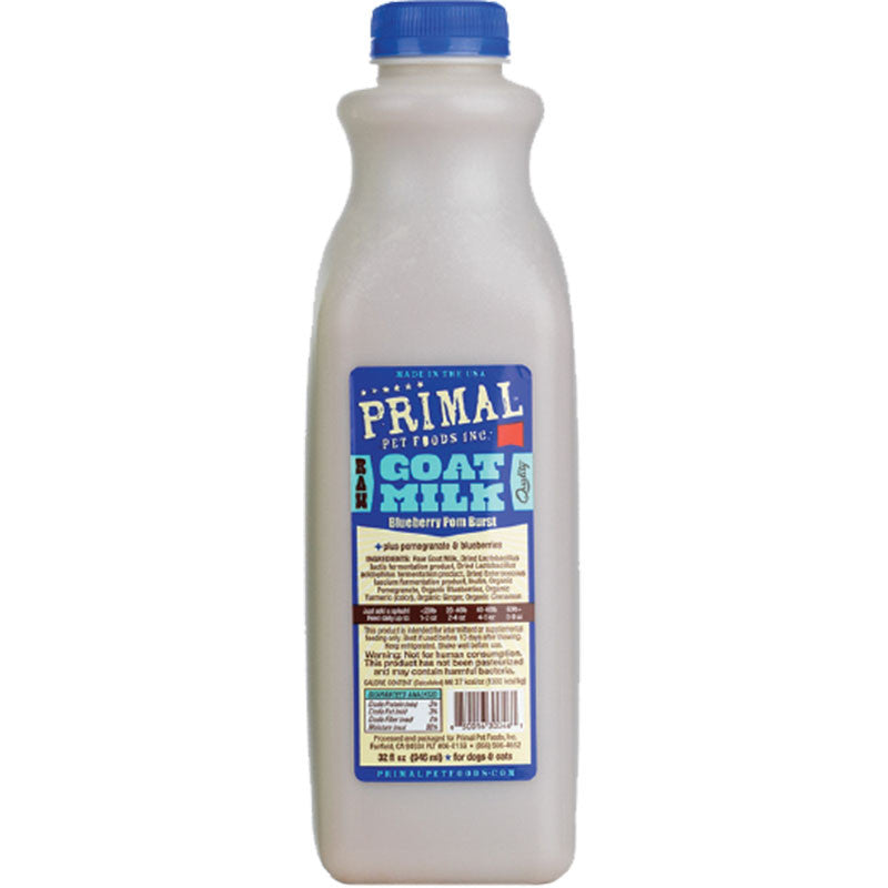 Primal Dog Cat Frozen Goat Milk Blueberry 1 Quart 850016300461