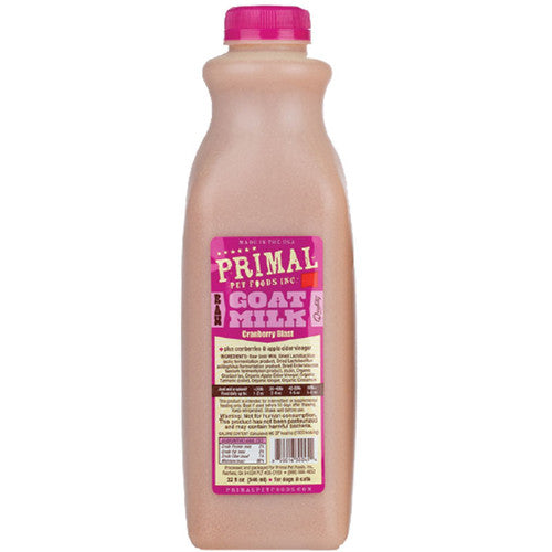 Primal Dog Cat Frozen Goat Milk Cranberry 1 Quart