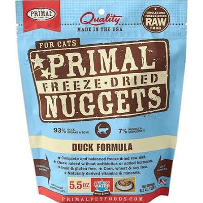 Primal Freeze Dried Nuggets Grain Free Duck Formula Cat Food - 5.5 - oz - {L + x}