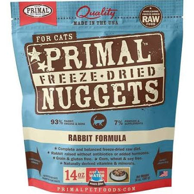 Primal Freeze Dried Nuggets Grain Free Rabbit Formula Cat Food - 14 - oz - {L + x}