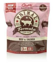 Primal Frozen Raw Bf/slm Cat 3lb{L - x} SD - 5 F No Internet Sales