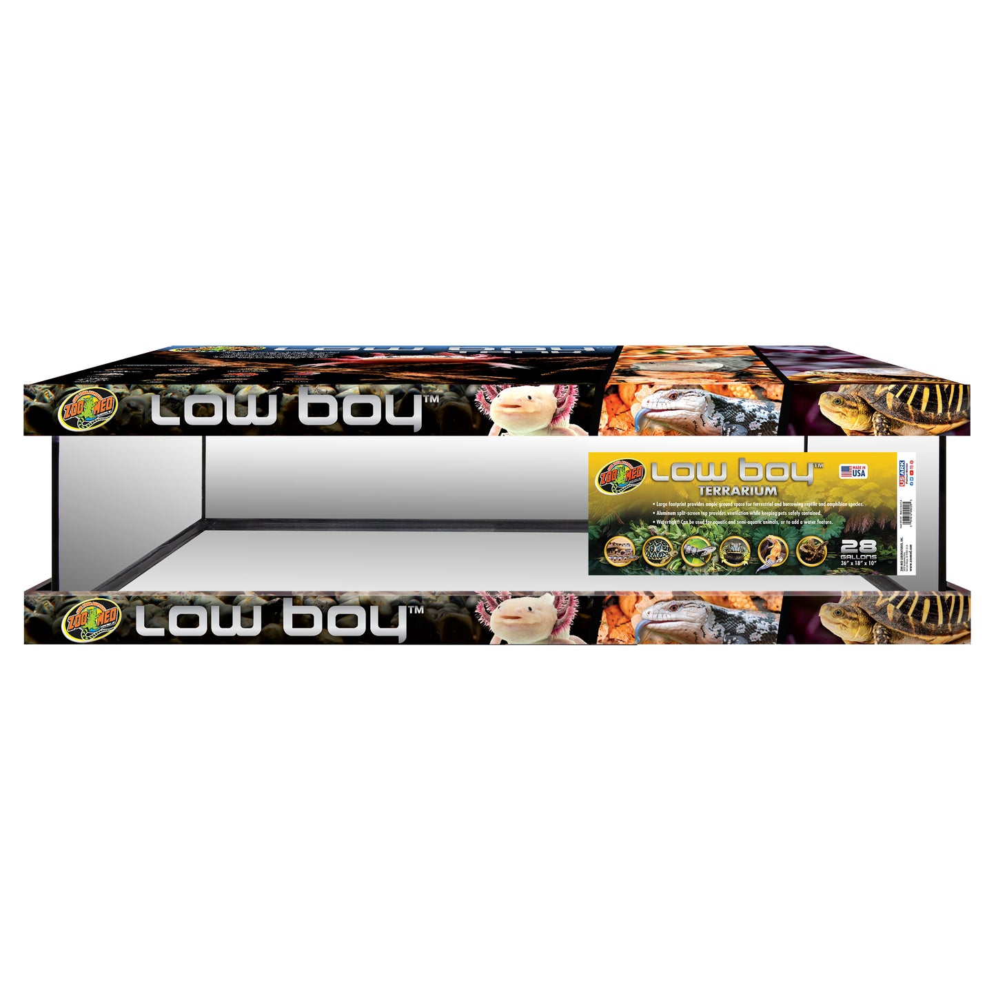 Zoo Med Low Boy Terrarium 28 gal, 36In X 18In X 10 in 097612092295