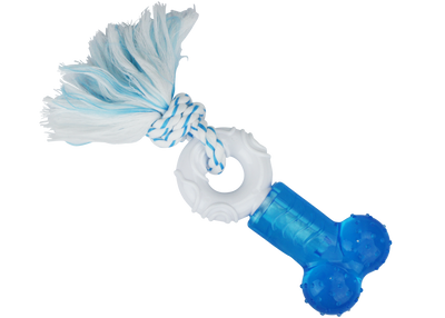 Multipet Canine Clean Peppermint Bone w/ Donut & Rope Blue 7.5 in 784369511536