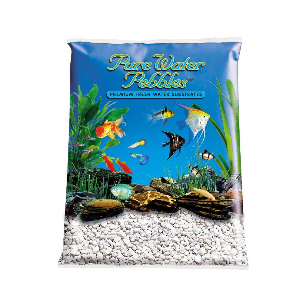 Pure Water Pebbles Premium Fresh Water Coated Aquarium Gravel Snow White 2/25 lb