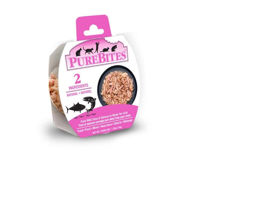 PureBites Wild Pacific Tuna & Salmon in Water Whole Cat Wet Food 6ea/1.76 oz 12 pk