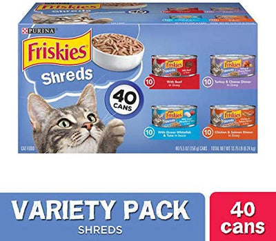 Purina Friskies Shreds in Gravy Adult Cat Variety Pack 40/5.5 oz {L + 1}050680