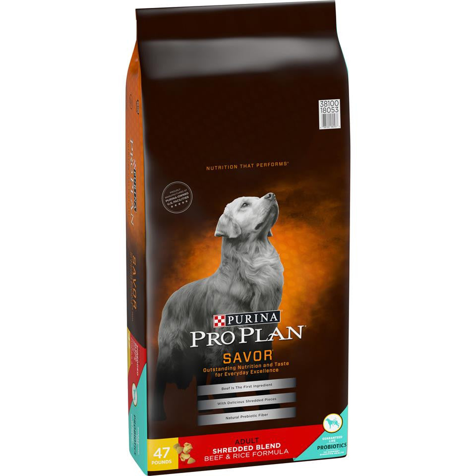 Purina Pro Plan Shredded Blend Beef & Rice Formula Adult Dry Dog 47lb {L-1}381689 038100180537