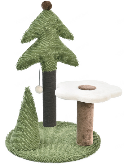 Max & Marlow Forest Pine and Flower Scratching Post 26 in 810162076702