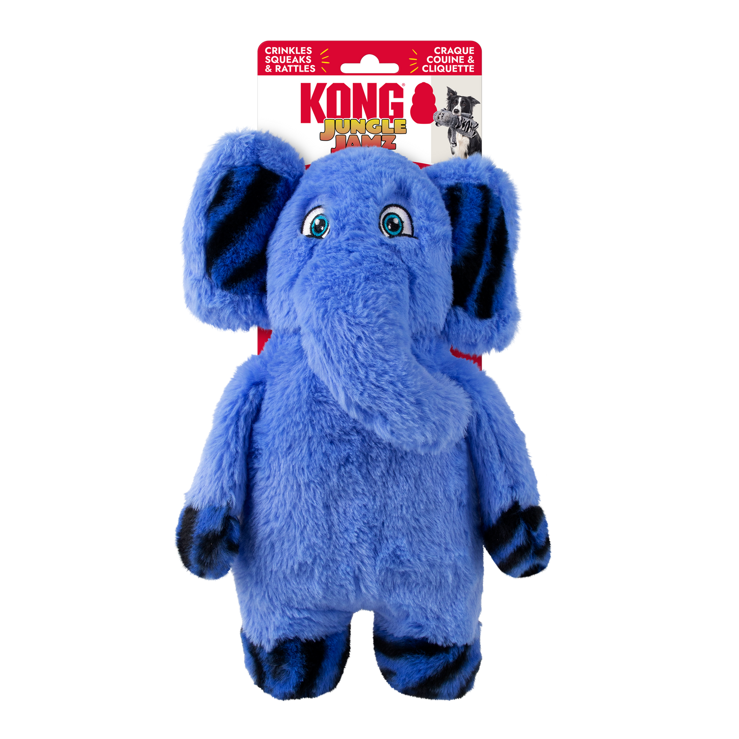 KONG Jungle Jamz Elephant Dog Toy Blue 035585507132