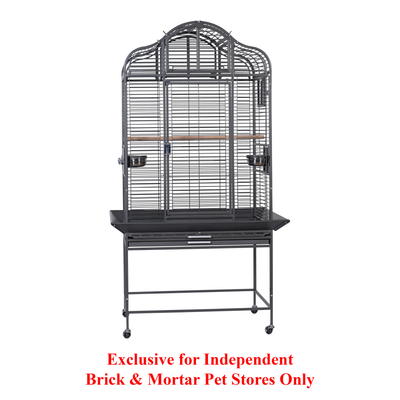A & E Cages Majestic Parrot Cage Black Medium, 32In X 23In X 67 in 644472014518