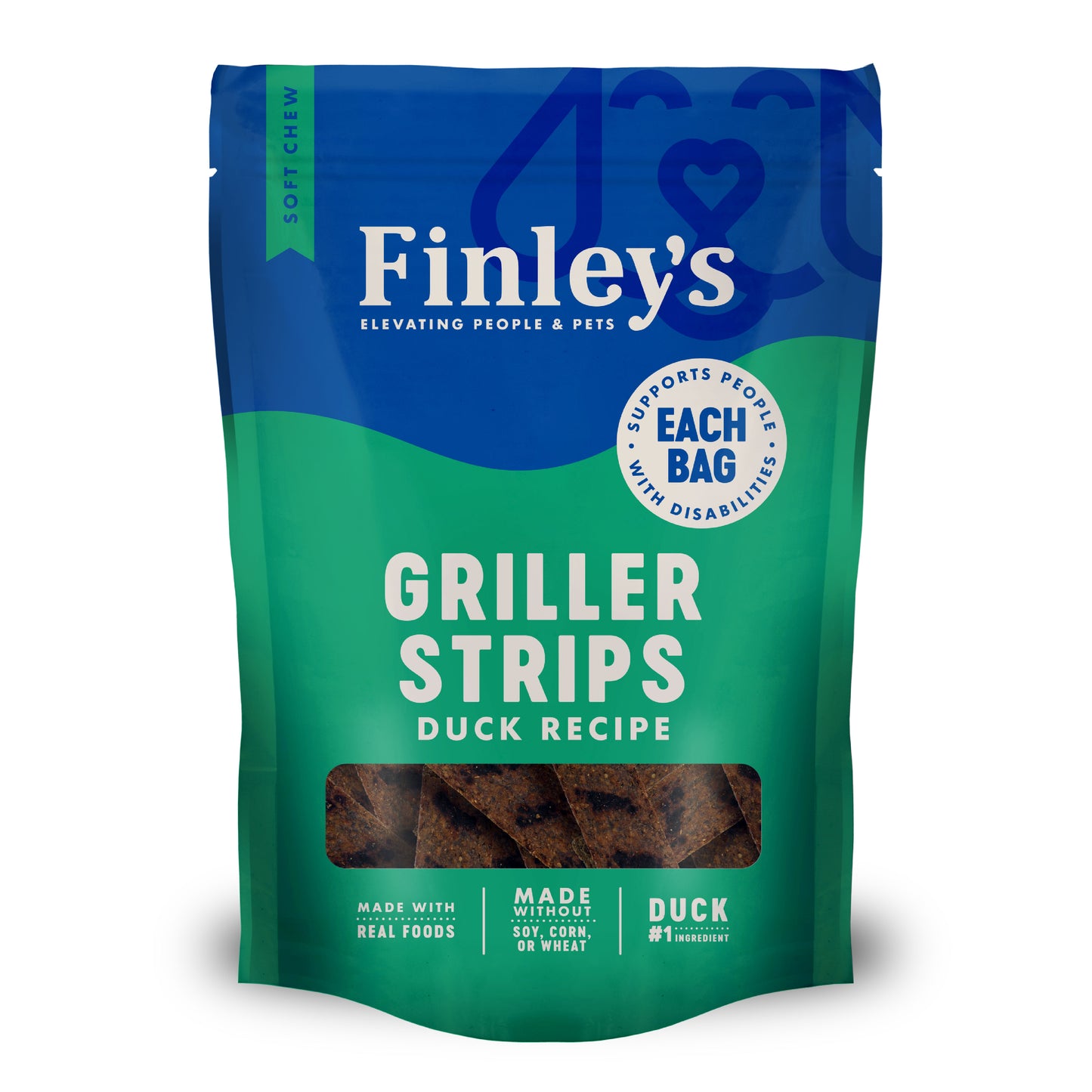 Finley's Barkery Griller Strips Dog Treats Duck 6 oz 850013504763
