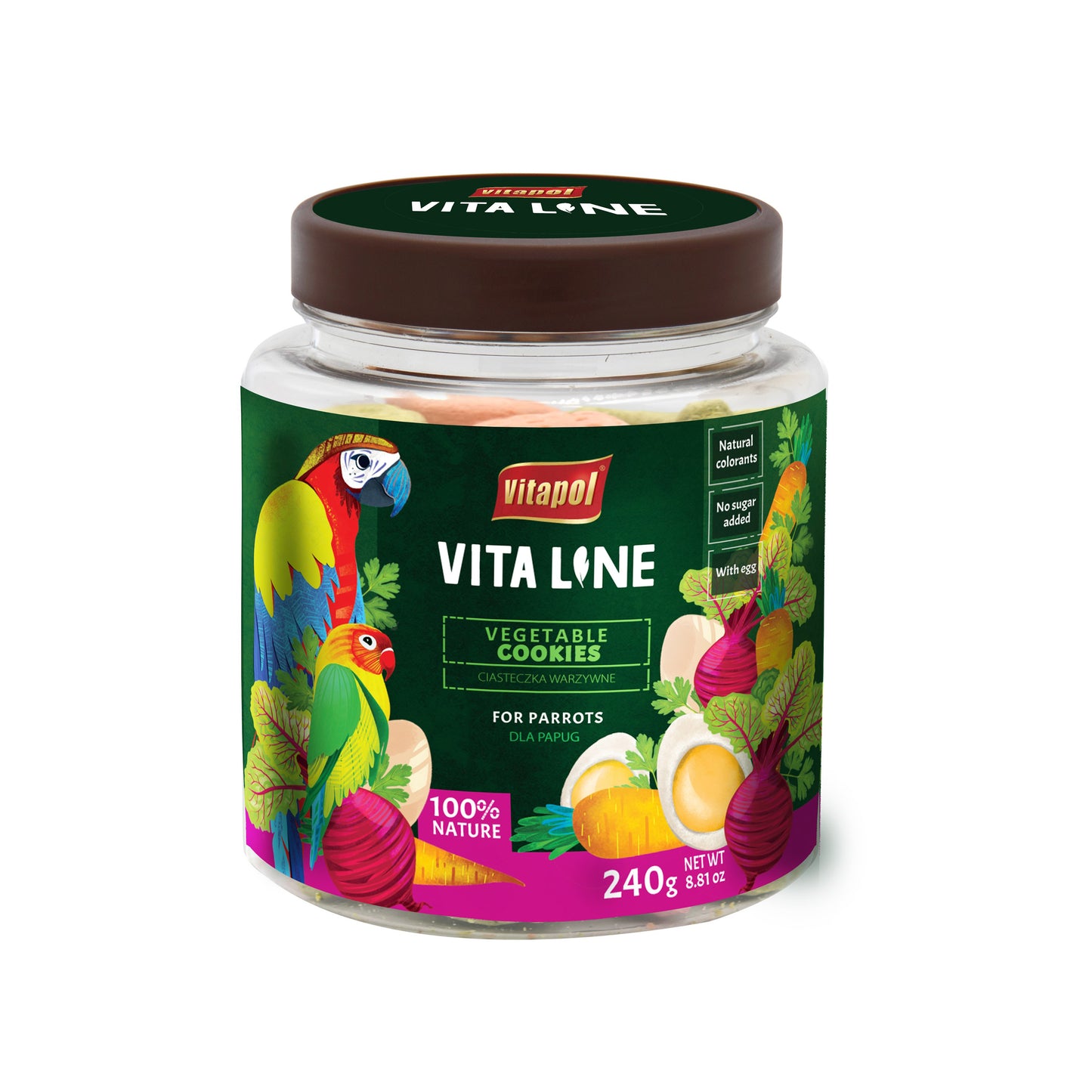A & E Cages Vitapol Vita Line Vegetable Cookies for Parrots 240 g 644472002492