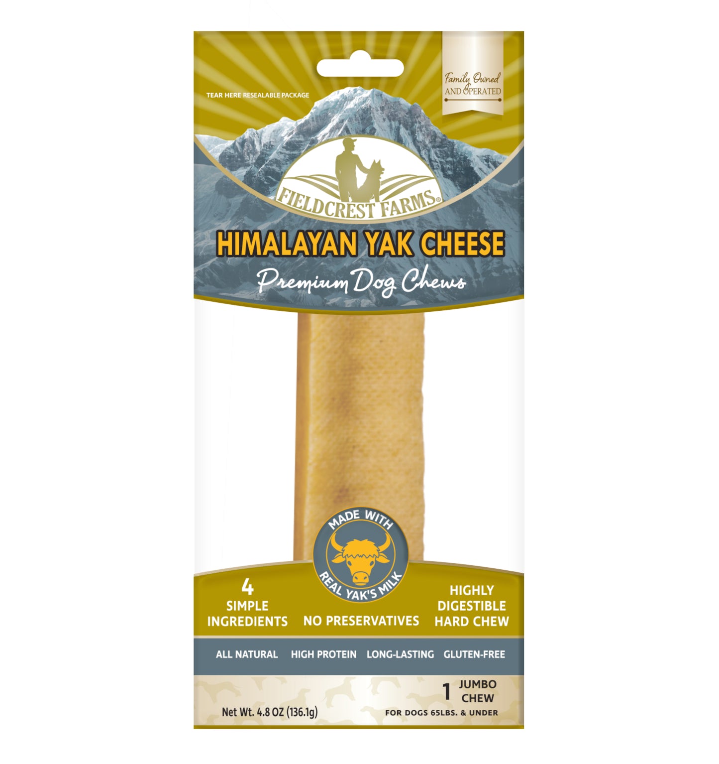 Fieldcrest Farms Himalayan Yak Cheese Dog Chew Jumbo 810002633683