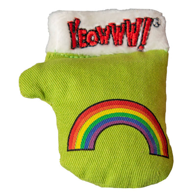 Yeowww! Kitten Mittens Catnip Cat Toy Green w/Rainbow 812402004391