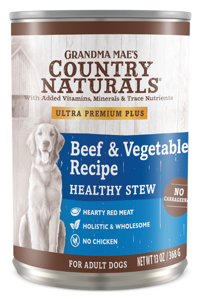 Grandma Mae's Country Naturals Healthy Stew Wet Dog Food Beef & Vegetable 12ea/13 oz 850042318188