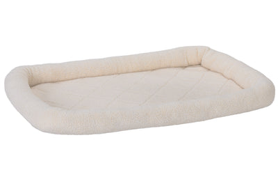 Fur Haven Pet Products Faux Lambswool Pet Crate Bolster Bed Cream Large, 36In X 23 in 842229132533