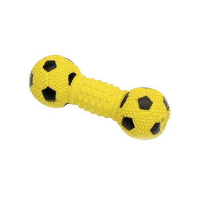 Rascals Latex Soccer Dumbbell Dog Toy Yellow 5.5