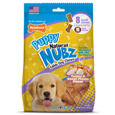 Nylabone Nubz Turkey & Sweet Potato Puppy Chew Treats Turkey & Sweet Potato Small (8 ct) 018214851363