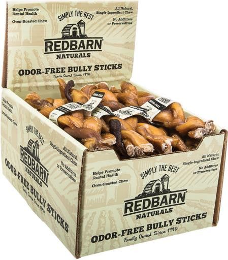 Red Barn Odor Free Braided Bully Stick 7" each {L+1x} 416323 785184000434