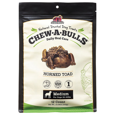 Redbarn Chew-A-Bulls Dental Dog Treat Toad 12pk MD