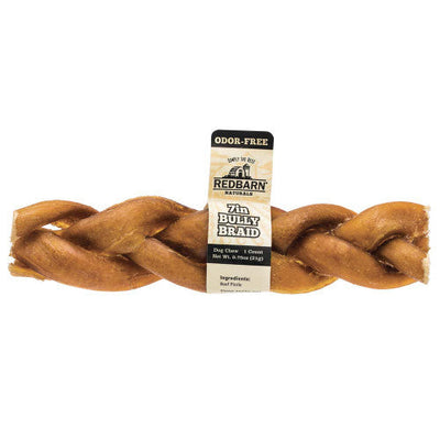 Redbarn Odor - Free Braided Bully Stick Dog Chew 7 in 20 ct