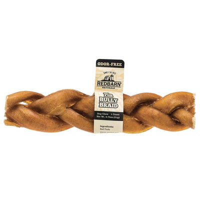 Redbarn Odor-Free Braided Bully Stick Dog Chew 7 in 20 ct