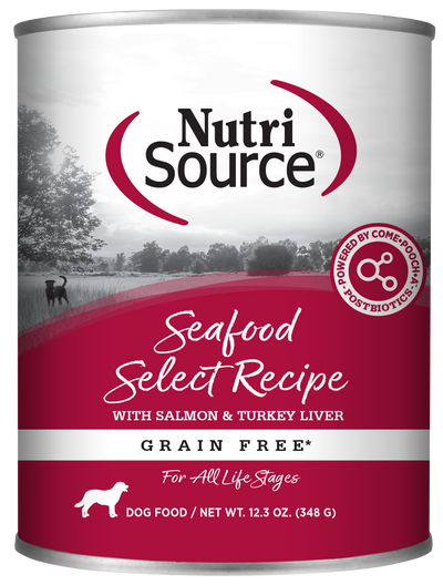 NutriSource Select Recipe Grain Free Canned Dog Food Seafood Select 12ea/12.3 oz 073893021261