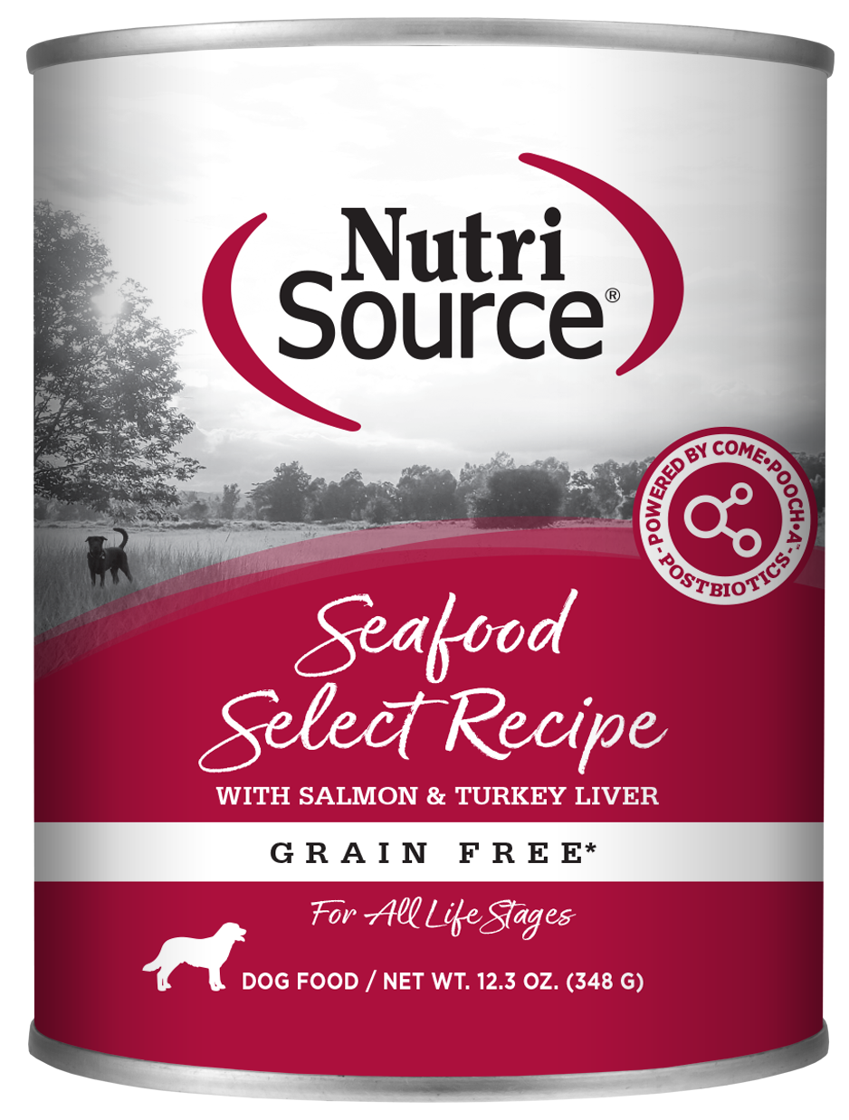 NutriSource Select Recipe Grain Free Canned Dog Food Seafood Select 12ea/12.3 oz 073893021261