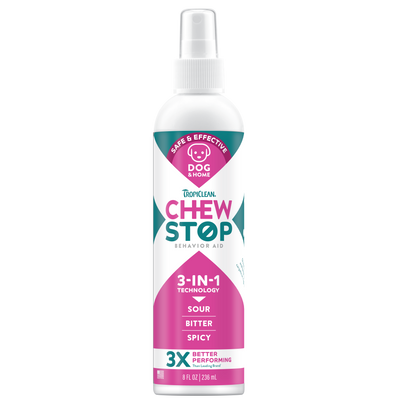 TropiClean Chew Stop Behavior Aid Dog and Home Spray 8 oz 645095007703