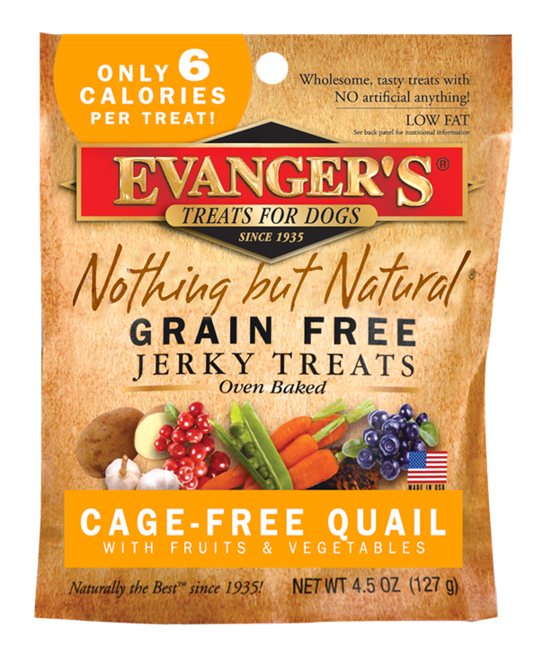 Evanger's Nothing But Natural Grain Free Jerky Dog Treats Quail 4.5 oz 077627601019