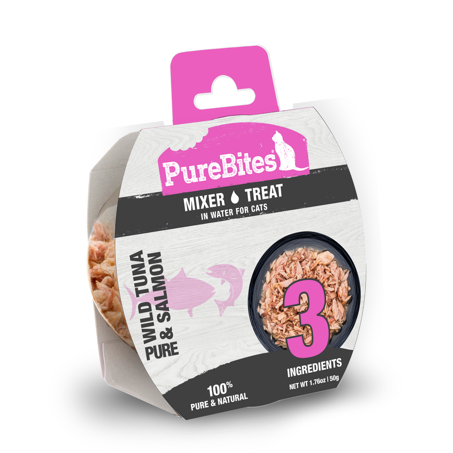 PureBites Wet Cat Food/Treat/Topper Wild Tuna & Salmon 12ea/1.76 oz, 12 pk 878968002028