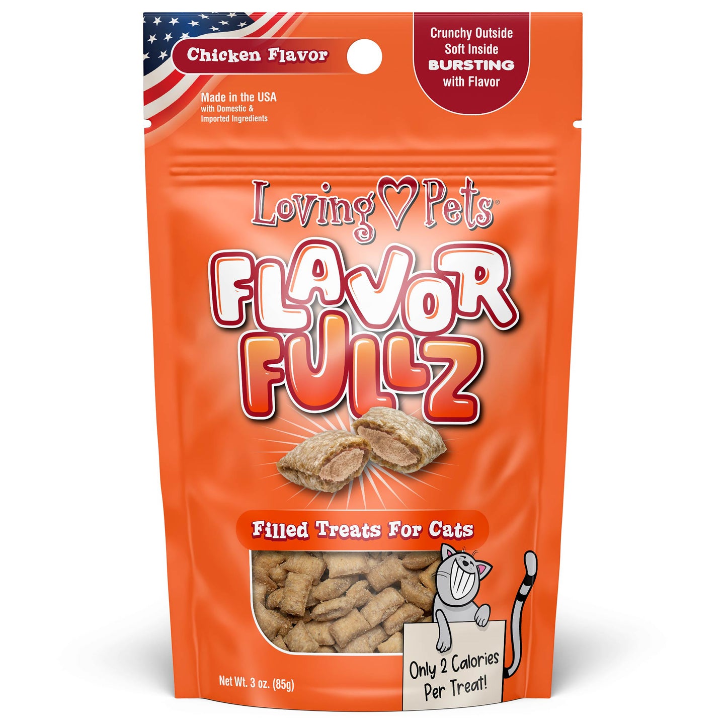 Loving Pets Flavorfullz Filled Cat Treats Chicken 3 oz 842982052345