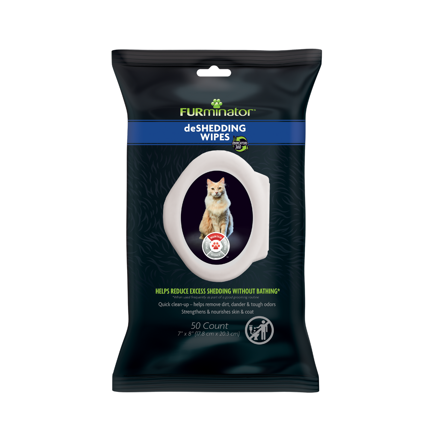 FURminator deShedding Wipes for Cat 50 ct 811794933630