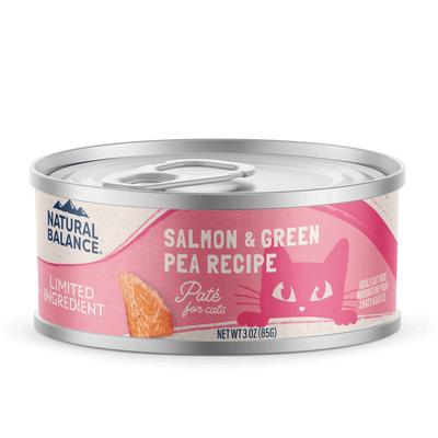 Natural Balance Pet Foods Limited Ingredient Pate Canned Cat Food Salmon & Green Pea 24ea/3 oz 723633006736