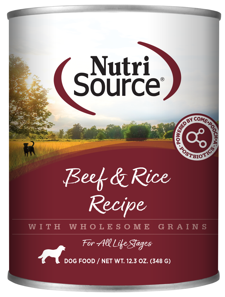 NutriSource Canned Dog Food Beef & Rice 12ea/12.3 oz 073893021094