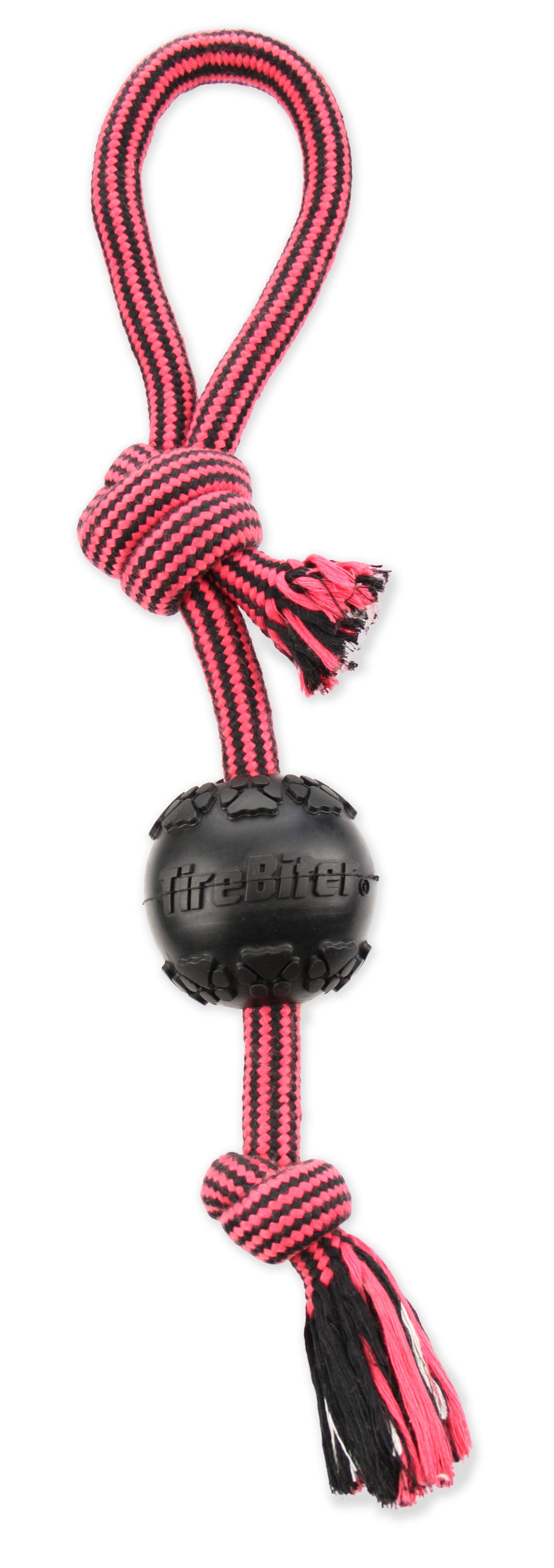 Mammoth Pet Products TireBiter Ball w/Rope Pull Tug Dog Toy Medium, 3 in 746772352915