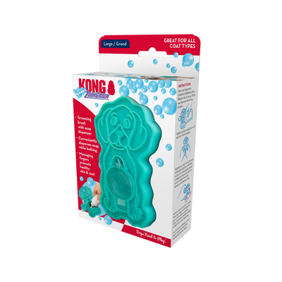 KONG ZoomGroom Bubbles Rubber Dog Grooming Brush Large 035585529011