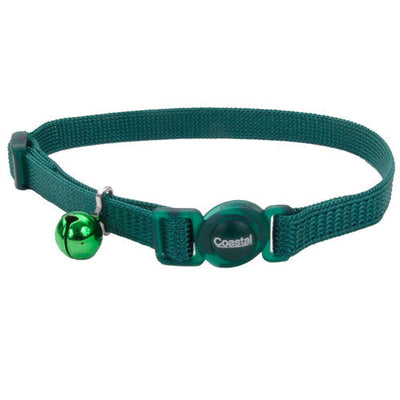 Safe Cat Adjustable Snag - Proof Nylon Breakaway Collar Hunter Green 3/8 in x 8 - 12