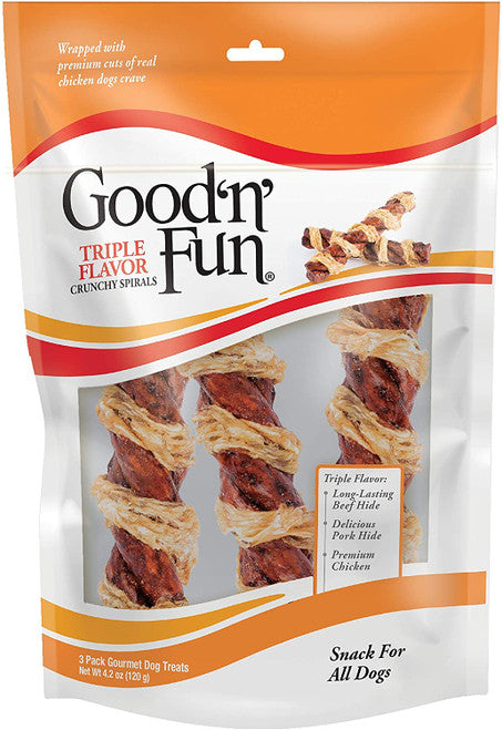 Salix Good N Fun Chicken Wrap Beef Spiral 3 ct - Dog
