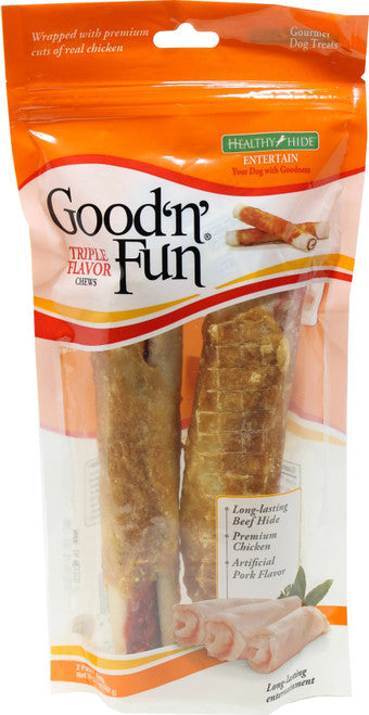 Salix Good N Fun Pork Beef Chicken Roll 7’ 2 pack - Dog