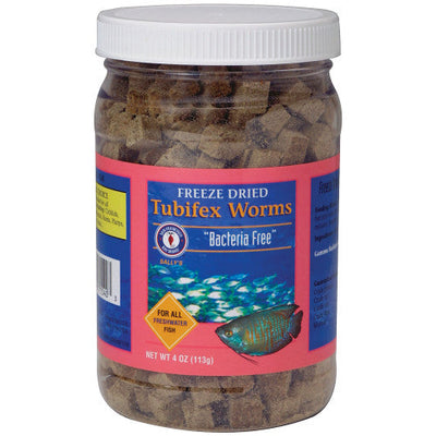 San Francisco Bacteria Free Tubifex Worms Freeze Dried Fish Food 113 g 4 oz - Aquarium
