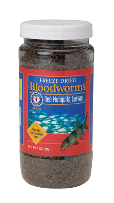 San Francisco Bloodworms Freeze Dried Fish Food 1 oz - Aquarium