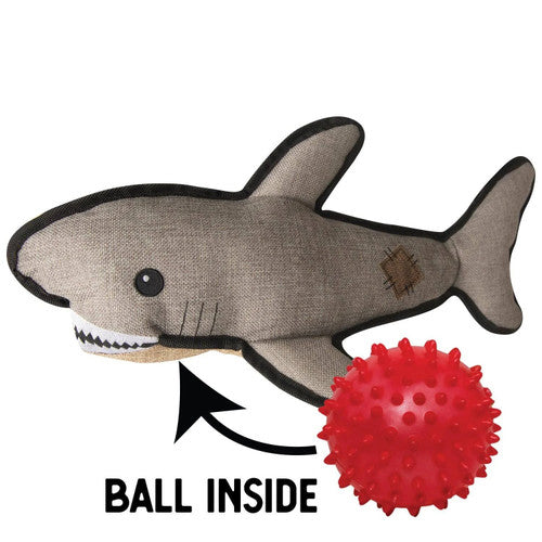 Saul the Shark with Rubber Spikey Ball 19β - Dog