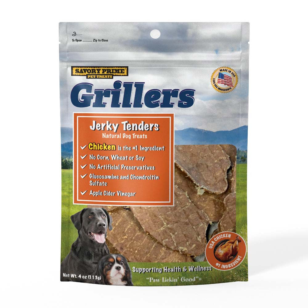 Savory Prime Girllers Jerky Tenders Dog Treats Chicken 4 oz