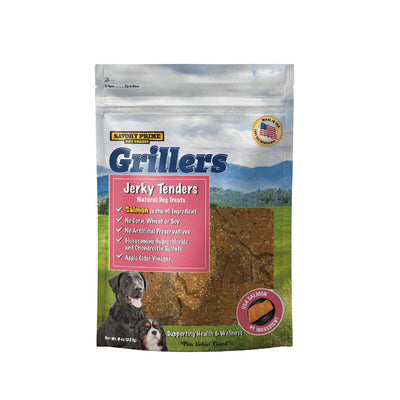 Savory Prime Girllers Jerky Tenders Dog Treats Salmon 8 oz